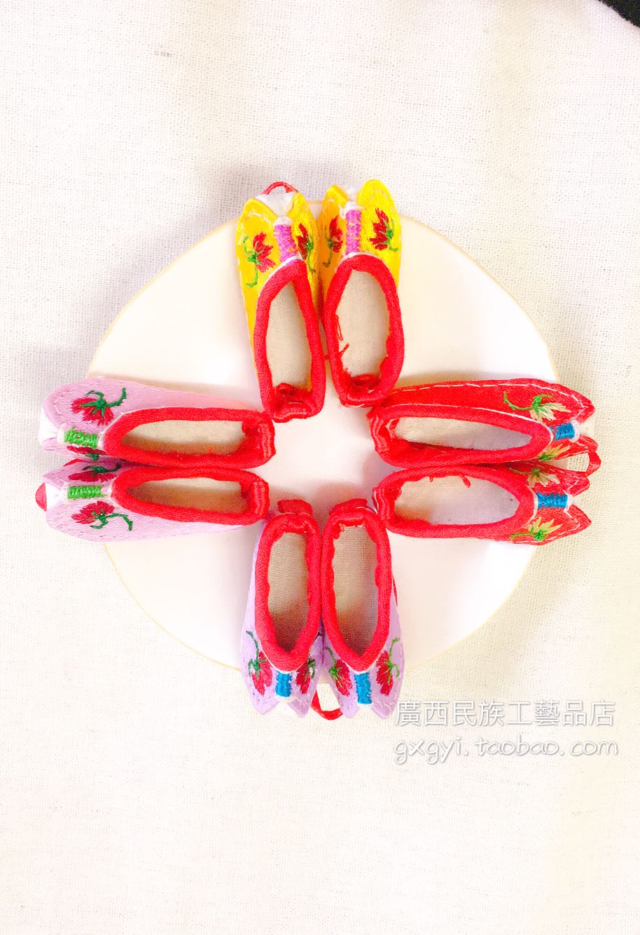 Guangxi Ethnic Hand Embroidery Original Ecological Craft Pure Handmade Cloth Shoes Car Pendant Bag Hanging