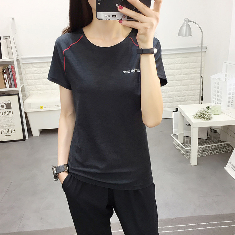 New speed-dry T-shirt trekking outdoor mountaineering cycling running slim dry clothes large-code sports short sleeves