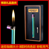 Mini smoke shape creative new product size high-grade metal inflatable male creative grinding wheel Baicheng lighter