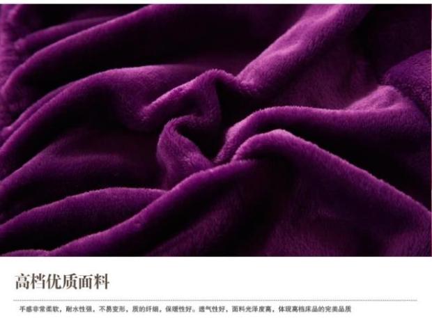 Coral nhung bốn mảnh dày Màu sắc ấm áp nhung flannel quilt bao Ga chun và ga phủ