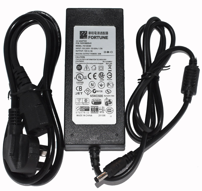 Original Huacheng 12V3A power adapter model: FIC120300