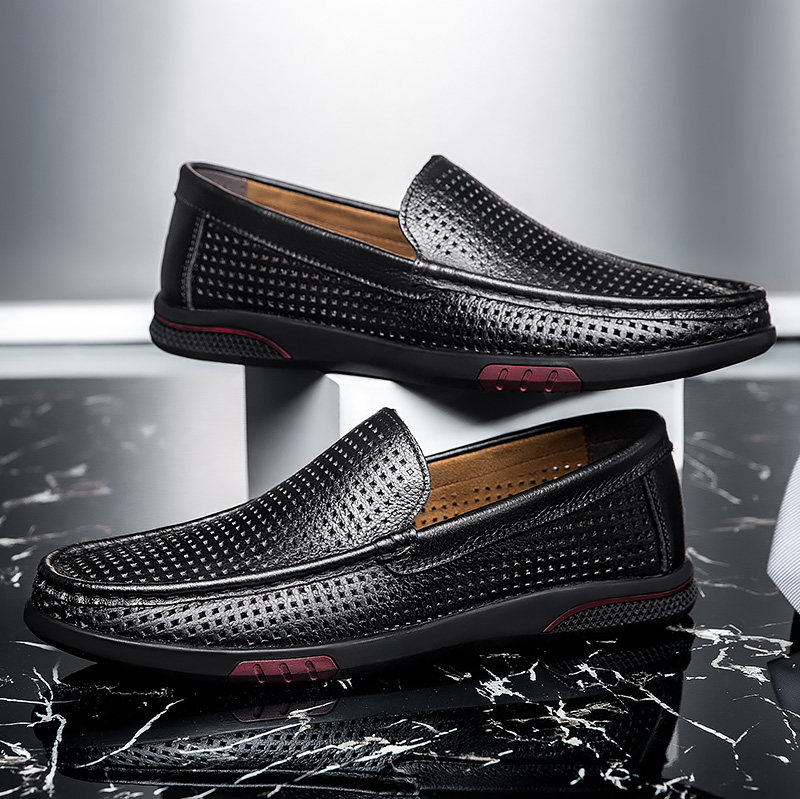 2019 new summer sandals hollow leather shoes city camel men's shoes leather casual sandals breathable hole shoes