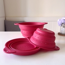 Export silicone folding drain basket vegetable washing basket high temperature resistant Swiss same style fruit washing basket storage basket