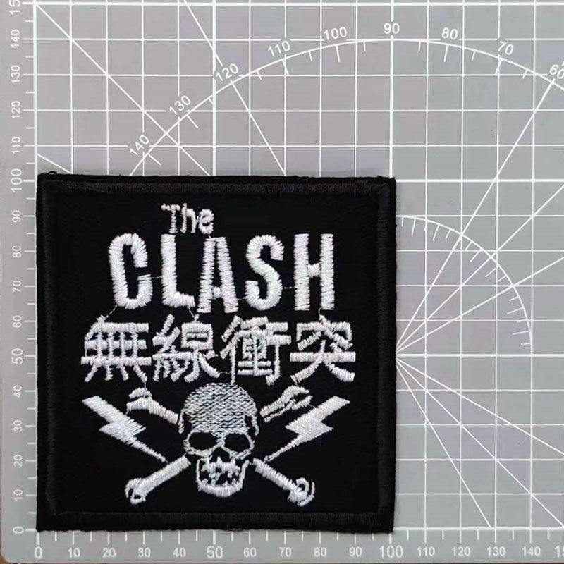 товар из китая the clash英国摇滚朋克乐队周边衣贴补丁布贴布标patch可定制