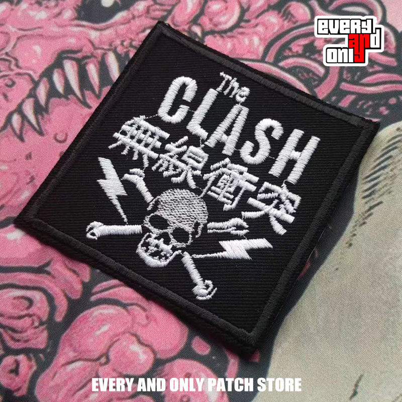 товар из китая the clash英国摇滚朋克乐队周边衣贴补丁布贴布标patch可定制