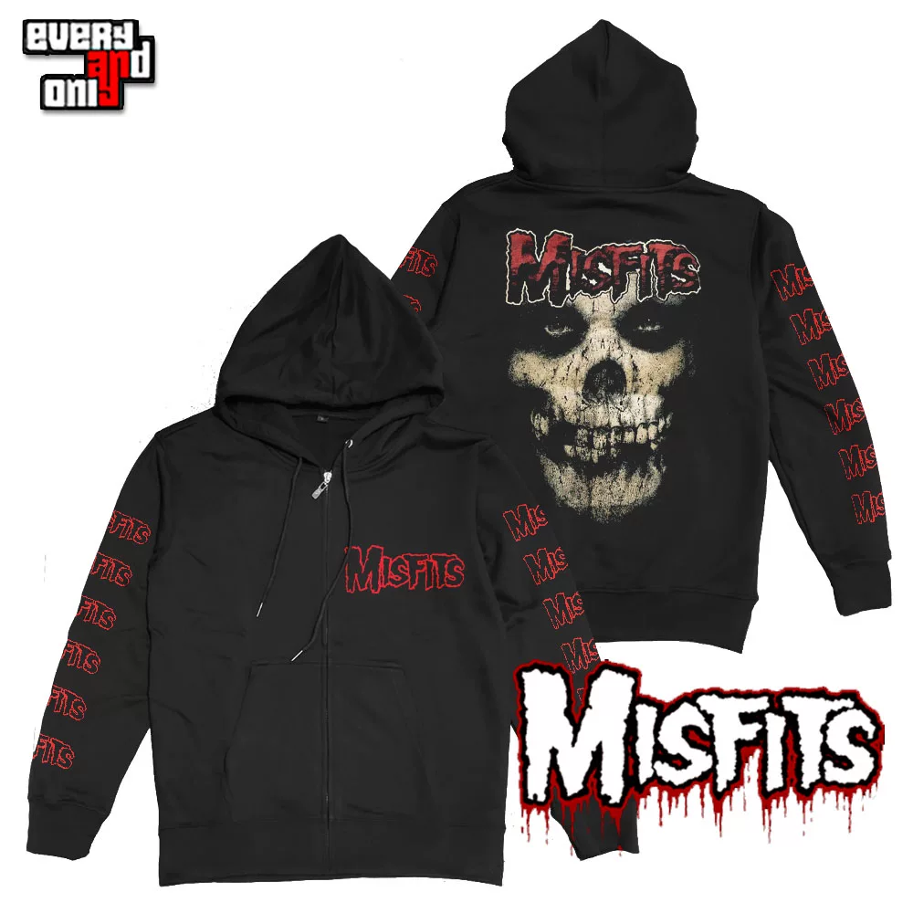 MISFITS панк-рок группа череп SKULL печатной повседневной американской худи со склоненным волком