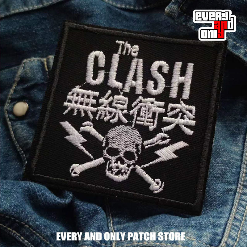 товар из китая the clash英国摇滚朋克乐队周边衣贴补丁布贴布标patch可定制