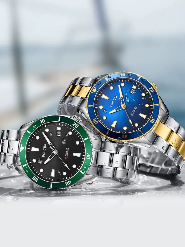Porsche Genuine Men's Watch Automatic Mechanical Men's Watch Fashion Sports Classic Luminous Water Ghost Mechanical Watch 6198