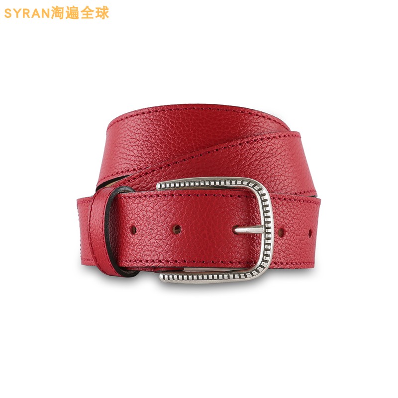 France imported LES ATELIERS FOURES ladies first layer leather belt belt casual simple red