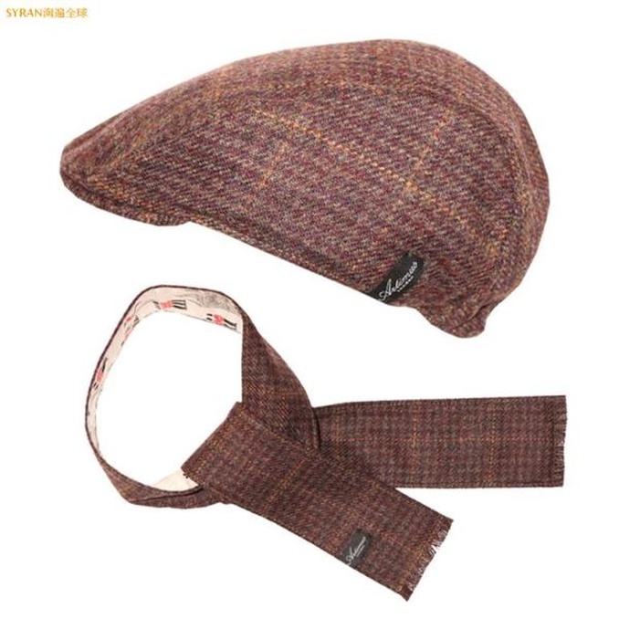 British imported Artimus London wool fleece baby children's beret scarf set brown 1~5 years old