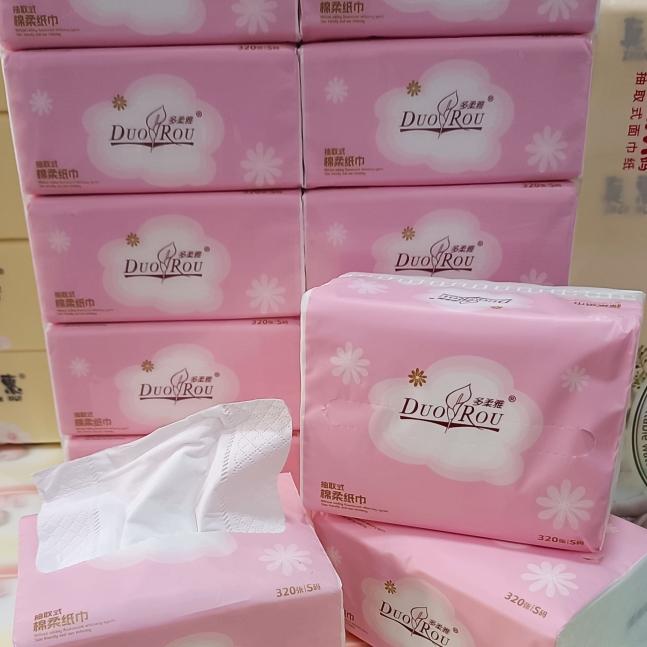 Duo Rou Ya Soft Tissue Paper with Embossed Edges on Both Sides, 175Mm×120Mm, 320 Sheets, 120 Packs Duo Rou Ya Soft Tissue Paper with Embossed Edges on Both Sides, 175Mm×120Mm, 320 Sheets, 120 Packs