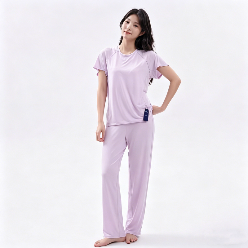 Deep Sleep Padded Pajama Set with Seamless External Padding, Short-Sleeved Long Pants, Couple's Loungewear for Men and Women