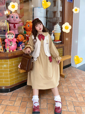 taobao agent Vest, retro dress, plus size, autumn, vest suit, fitted