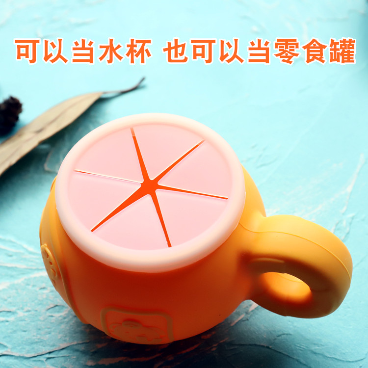 Canada cute baby anti-sprinkling bowl anti-splash baby anti-leaking food tank box anti-fall silicone zero food cup