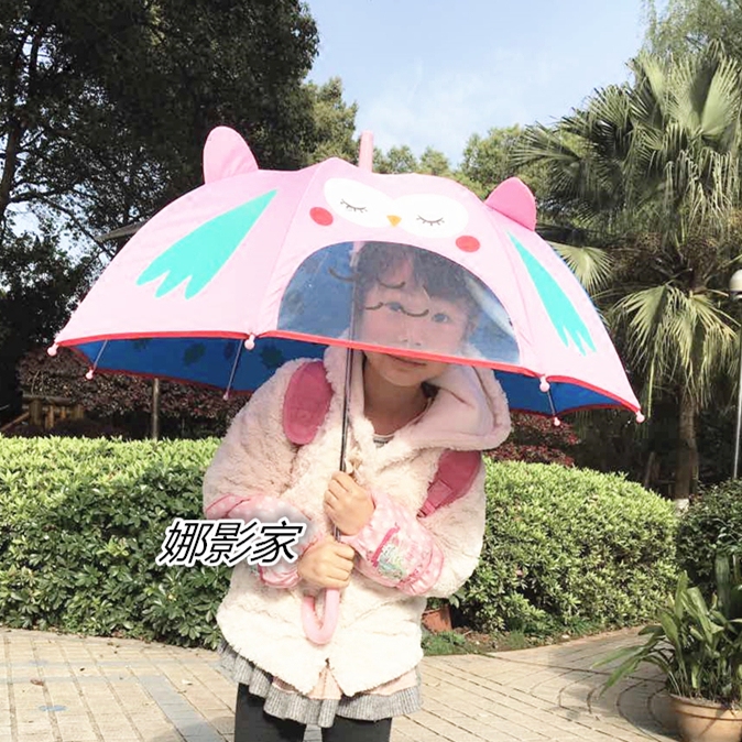 Kindergarten Children Umbrella New Cute Cartoon Sun Protection Against UV Clear Umbrellas Out Rainwear Rain Gear