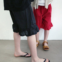 RainbowBus New Girl Clothes 50%-7 Pants Pure Cotton Broadlegged Pants Loose Casual Pants Outgoing Pants