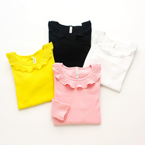 Two-piece RainbowBus spring and Autumn childrens T-shirt bottoming shirt Daughter childrens lapel long-sleeved autumn top 3386