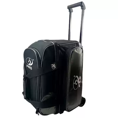 PBS 1680D Standard two-ball bag trolley bowling bag Bowling bag two-ball bag two-ball bag Black silver
