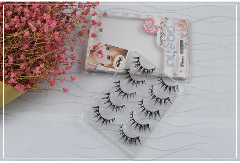 Japan ageha handmade dày tự nhiên đen cuống mi giả 5 đôi NO.116 - Lông mi giả keo dán mí