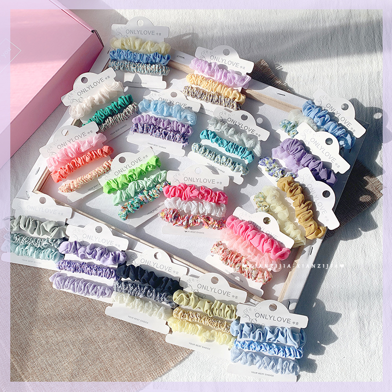 Korean Large Intestine Hair Ring Children Candy Hair Scrunchies Set Headdress Wholesale Nihaojewelry display picture 12