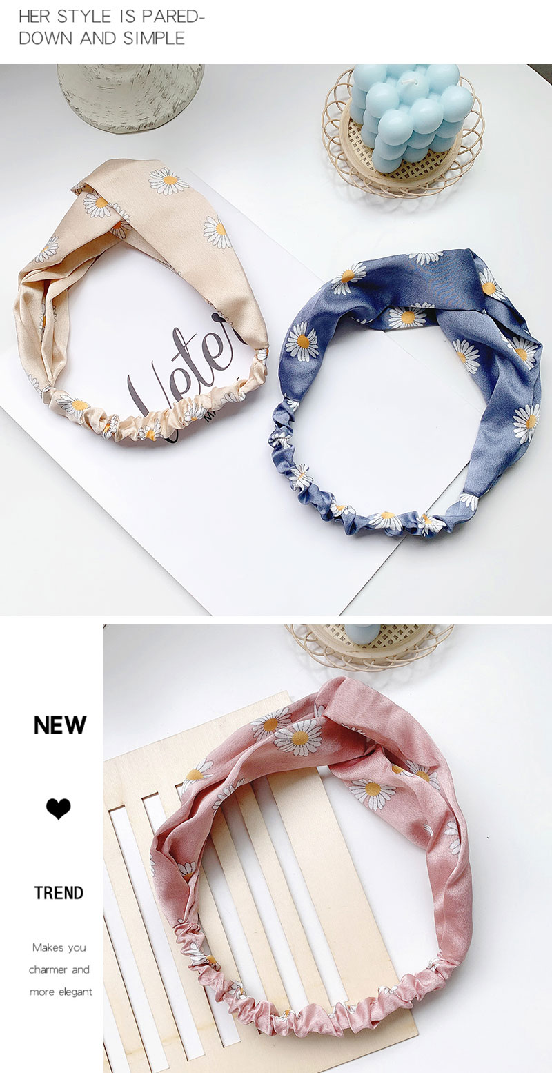 Hairband Small Daisy Cotton Silk Light And Thin Retro Korean Cross Stretch Elastic Hairband Wholesale Nihaojewelry display picture 2