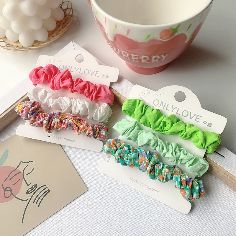 Korean Large Intestine Hair Ring Children Candy Hair Scrunchies Set Headdress Wholesale Nihaojewelry display picture 1