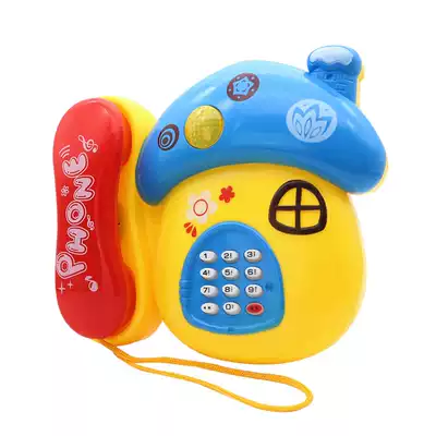 Baby early education toys mobile phone cartoon light music mushroom phone baby educational toys 3 years old boys and girls