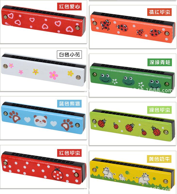 Trẻ em bằng gỗ harmonica 16 lỗ toddler bé người mới bắt đầu chơi nhạc cụ đồ chơi âm nhạc mini tone đàn piano bán buôn