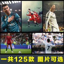 Cristiano Ronaldo poster paper wall sticker Football star CR7 Ronaldo dormitory wall painting wall sticker wallpaper self-adhesive customization