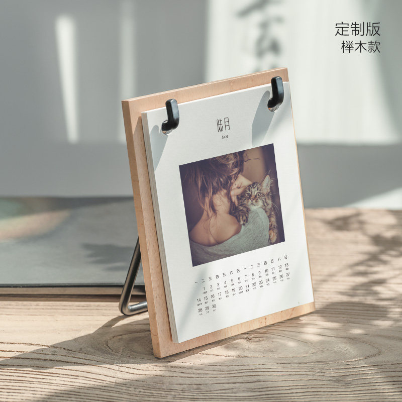 Corporate Desk Calendar Customization 2022 Wooden Desk Calendar Custom Nordic Industrial Style Creative Simple Desktop Calendar Ornaments