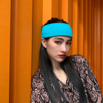 Knitted widened hair band candy color wool sports headband men and women sweat hair hoop running hip hip hop running hip dance ins hair accessories