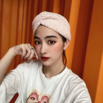 Womens net red face wash hair belt Korean headgear hair hoop makeup mask bath hair belt half-sided Velvet Moon bag headscarf