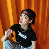 Sports hair band men and womens Korean headscarf fitness hip-hop fashion trend Joker headband thin wide hair accessories headband