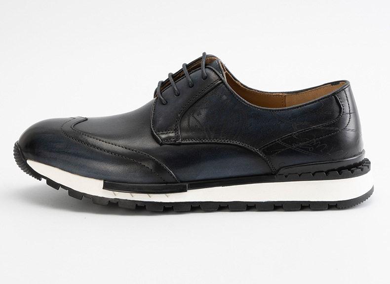 Chaussures Derby Homme en Cuir Véritable à Lacets Style Business Casual