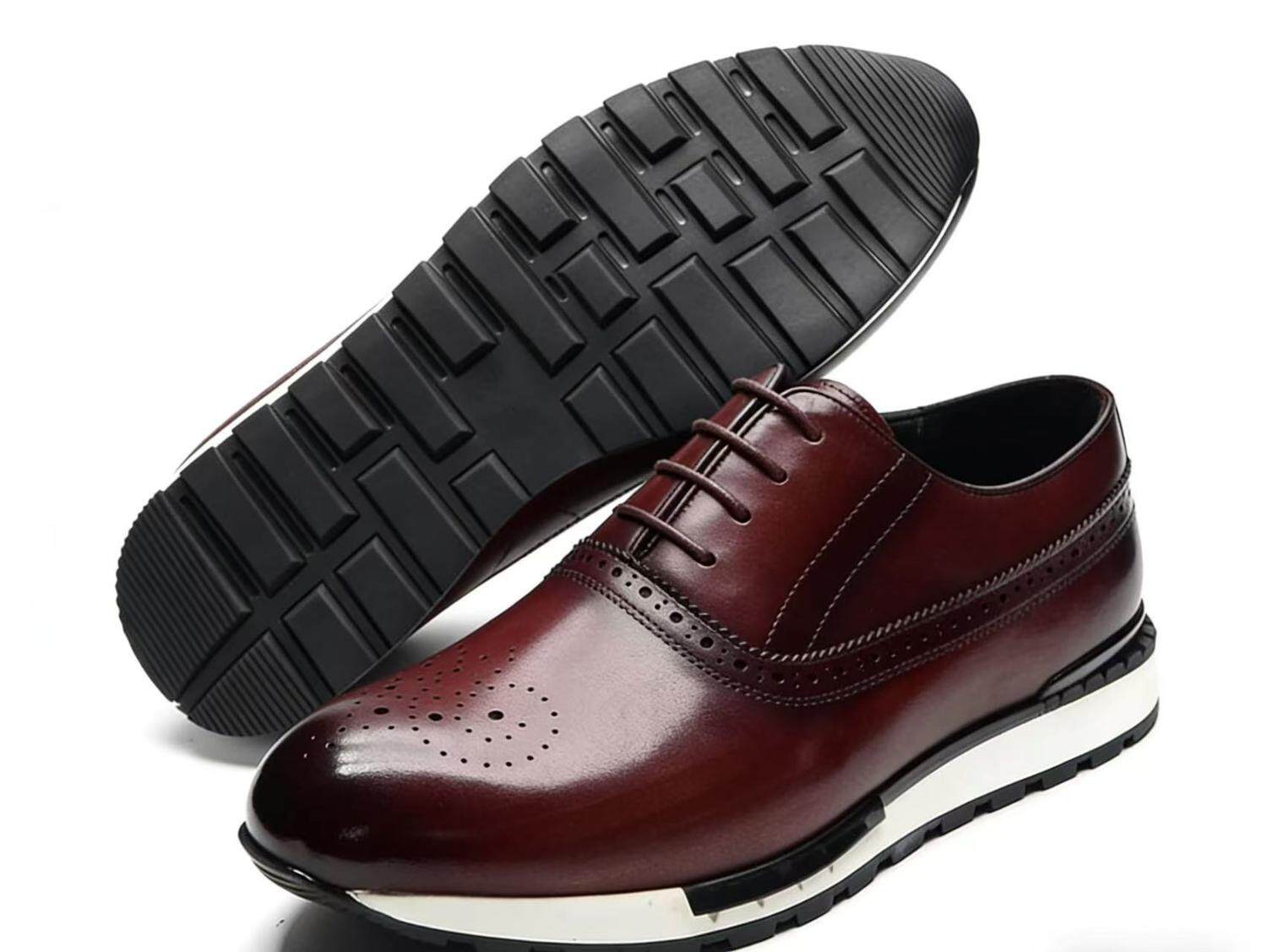 Chaussures Homme en Cuir de Vachette Business Casual à Lacets Semelle Caoutchouc