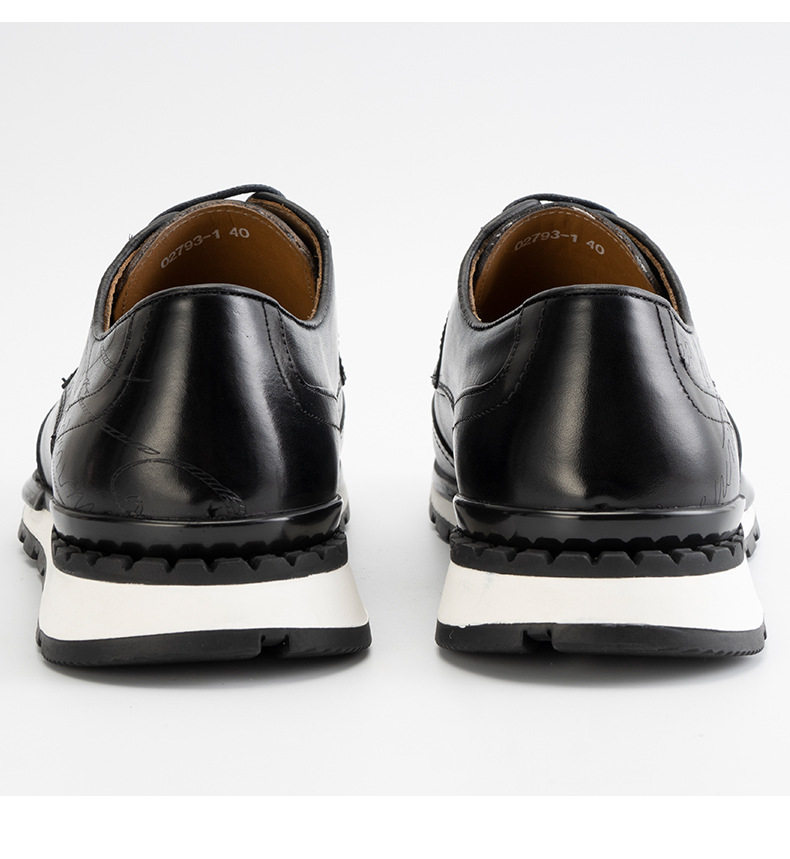 Chaussures Derby Homme en Cuir Véritable à Lacets Style Business Casual