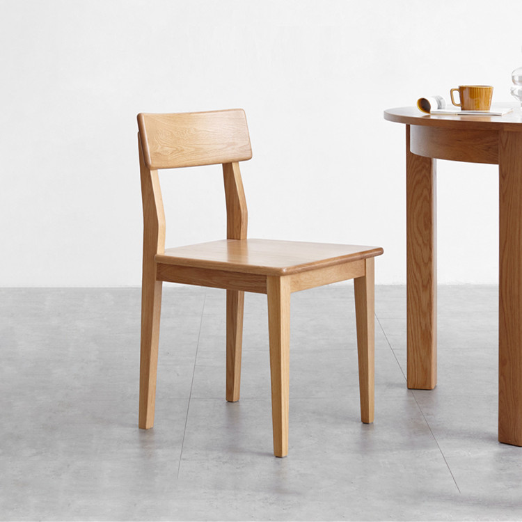 Japanese-style pure solid wood dining chair oak chair modern minimalist back chair environmental protection desk chair restaurant furniture folding back chair
