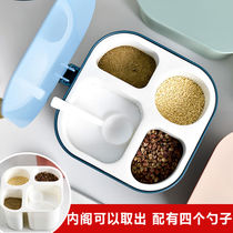 Seasoning jar suit Seasoning Box Kitchen supplies with cover box Salt jars Seasoning Bottles Home with spoon containing box