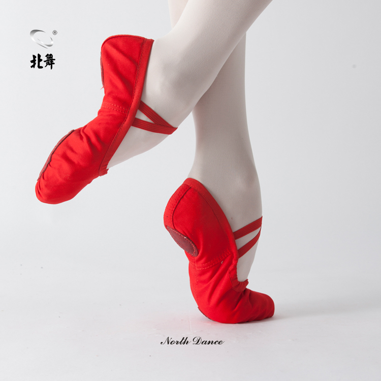 Red Children Dance Shoes Women Ballet Shoes Adults Soft-bottom Practice Shoes Girl Cat Paw Shoes Performance Dancing Shoes