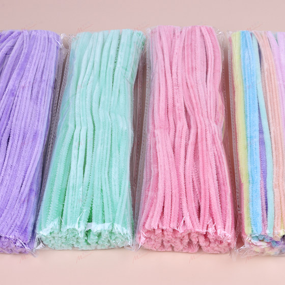 Macaron-colored wool strip DIY twisted stick children's kindergarten DIY handmade material color plush strip hair root