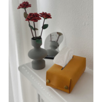 Mobao B&B coffee shop home furnishing first layer vegetable tanned cowhide pure handmade foldable soft paper storage box