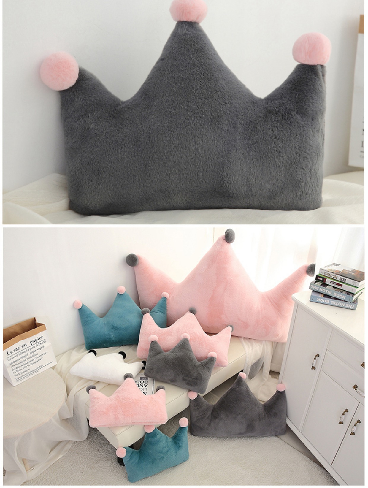 Bắc Âu ins sofa gối đệm tựa lưng gối vương miện gối Bay cửa sổ trang trí đồ trang trí ghế cô gái trái tim gối tựa lưng ghế gỗ