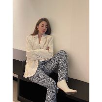 Zhao San white velvet suit jacket womens new advanced temperament design sense niche casual suit Tide View