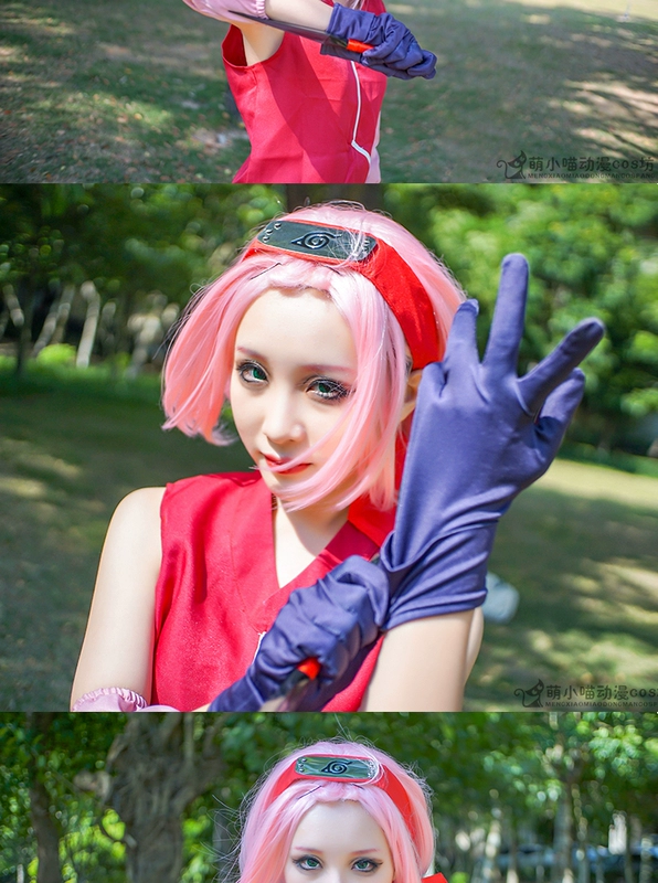 Naruto chính hãng NARUTO Shippuden Sakura COS quần áo Haruno Sakura cosplay quần áo trọn bộ bảo vệ trán dành cho nữ