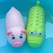 Baby bath toys Childrens water gun toys Pull-out bathroom splash water spray shark boy girl 3 years old