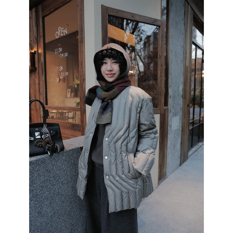 Clearance Sale Tt Designer [Drunk in the Forest] Fresh and Brightening Warm Goose down Jacket for Women Winter