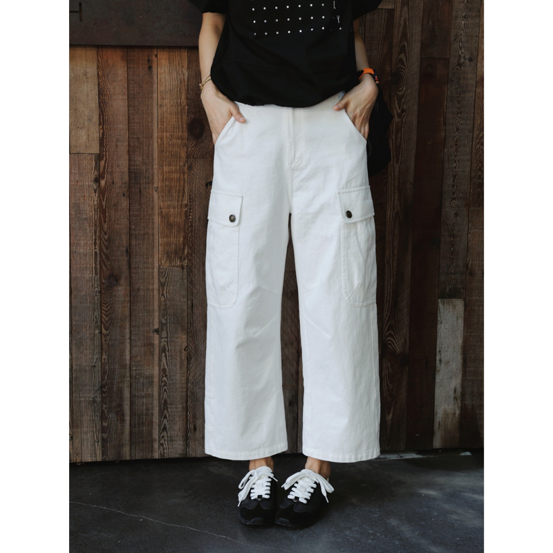 Tt Designer [Simplicity] Matte Twill Texture Fermented Wash Casual Pants Women's Summer Workwear Wide-Leg Pants