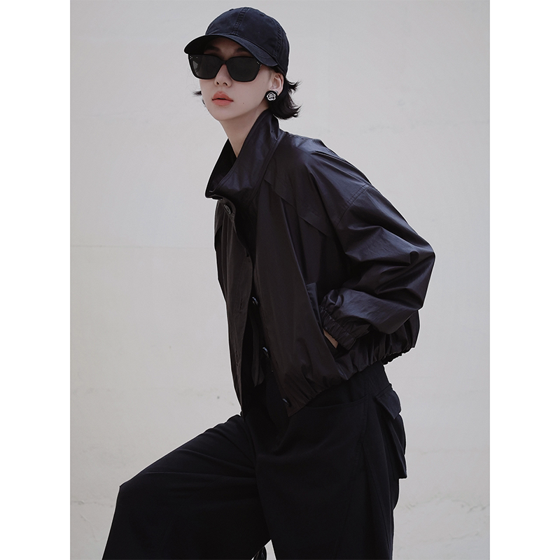 Tt Designer [Chunye] Meilade Cool and Stylish Motorcycle Short Jacket for Women, Spring New Vintage Brown Jacket