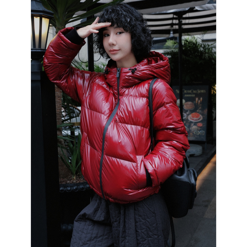 Clearance Sale Tt Designer [Good Luck Comes Your Way] Atmospheric Red 90 White Duck down Jacket for Women Winter
