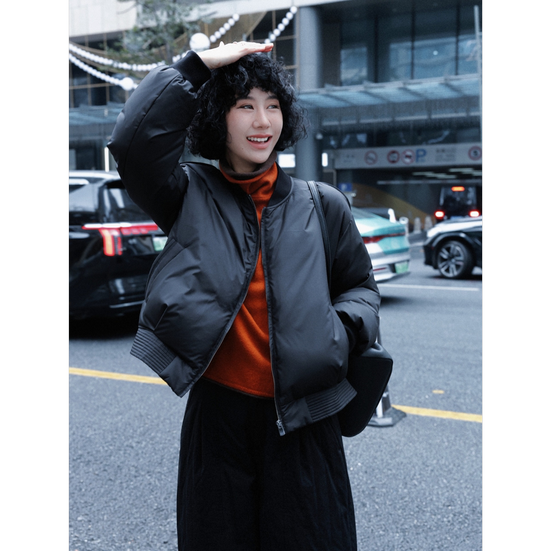 Tt Designer [Rio Bookstore] Stylish Baseball Collar White Goose down Jacket Women's Winter New Coat